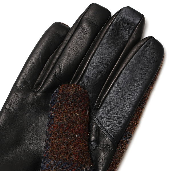 ハリスツイード＆羊革にカシミヤ裏地を使った国産高級メンズ手袋